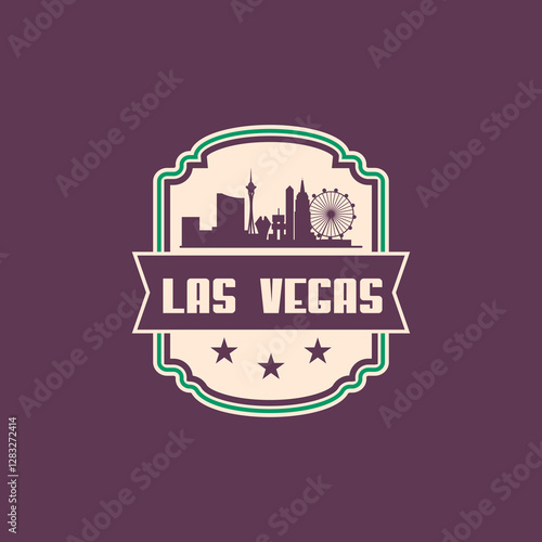 Fun vector design of Las Vegas city silhouette suitable for stickers or prints