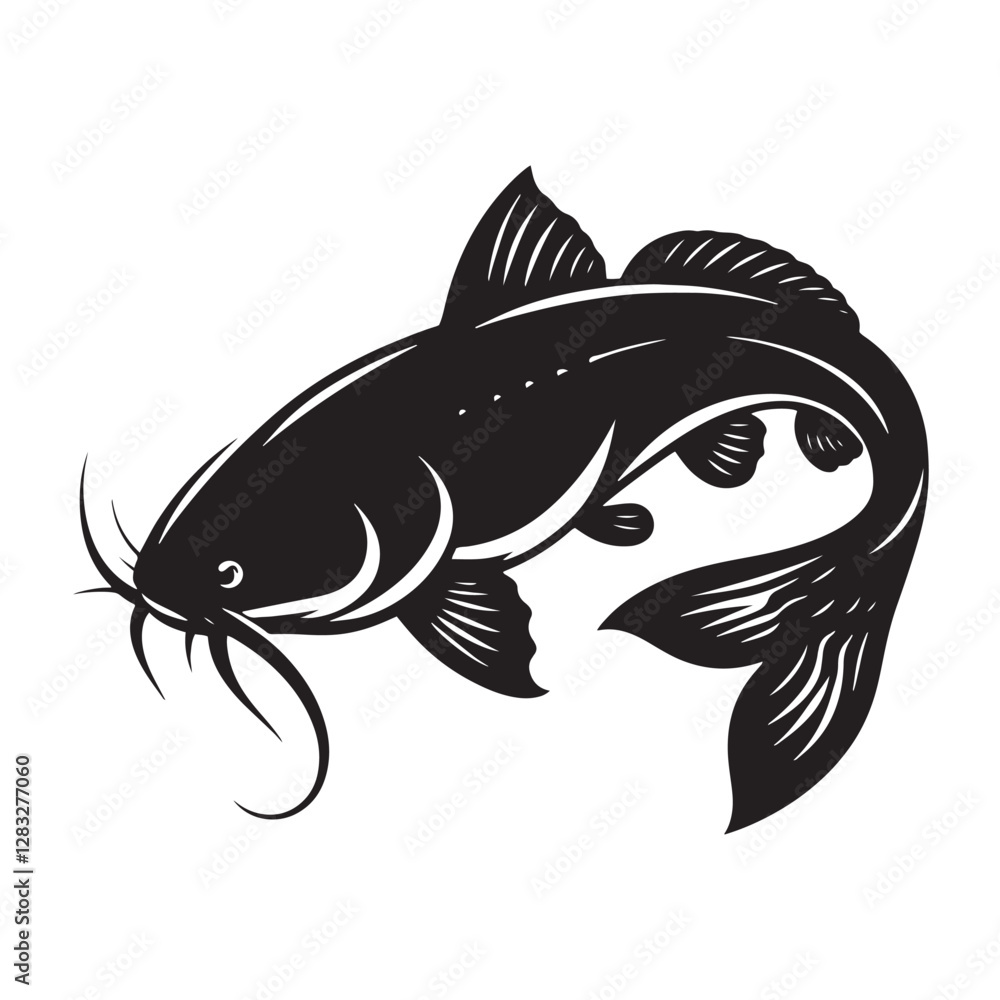 Artistic Catfish silhouette, designed for creative and professional use - Catfish illustration - Minimalist Catfish vector - Fish silhouette
Artistic Catfish silhouette, designed for creative and professional use - Catfish illustration - Minimalist Catfish vector - Fish silhouette