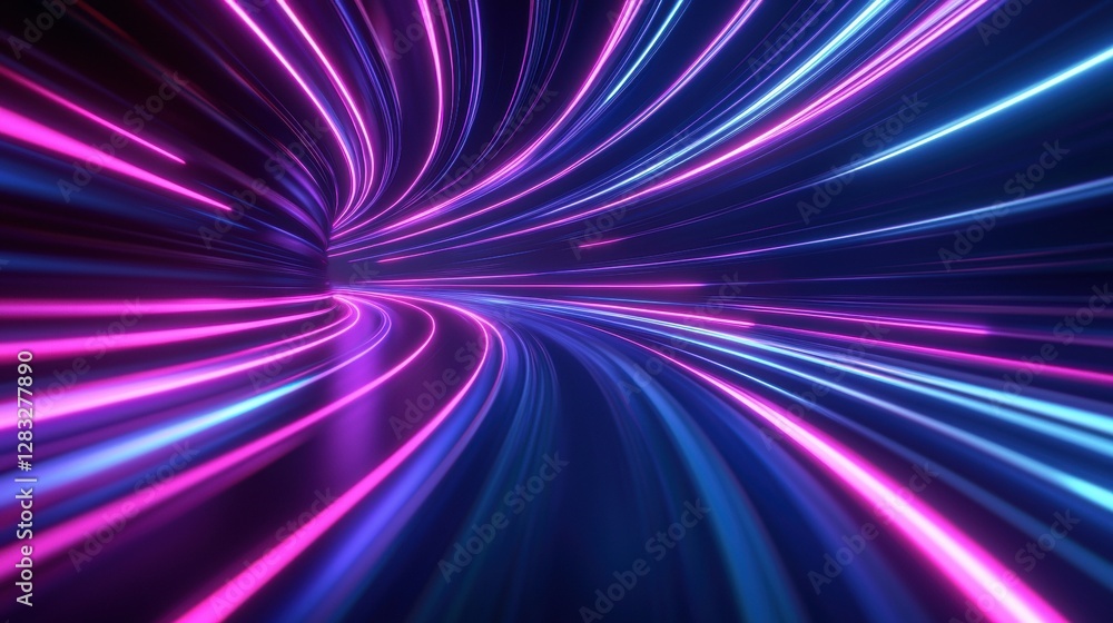 Vibrant abstract light trails in a futuristic tunnel Vibrant abstract light trails in a futuristic tunnel