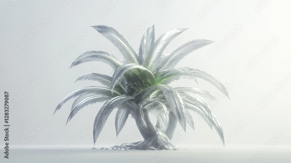 Fototapeta premium 3D rendering of a fantasy alien plant isolated on white background