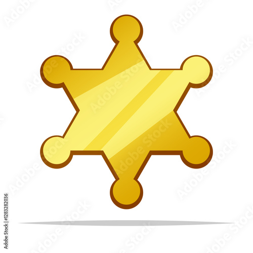 Blank sheriff badge star vector isolated illustration