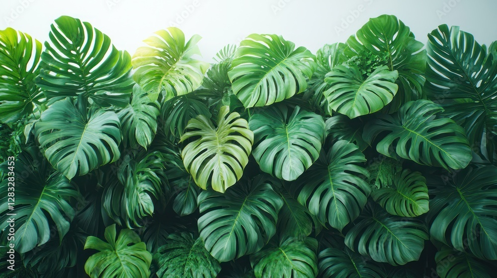 Fototapeta premium Lush Monstera Wall Decor Background