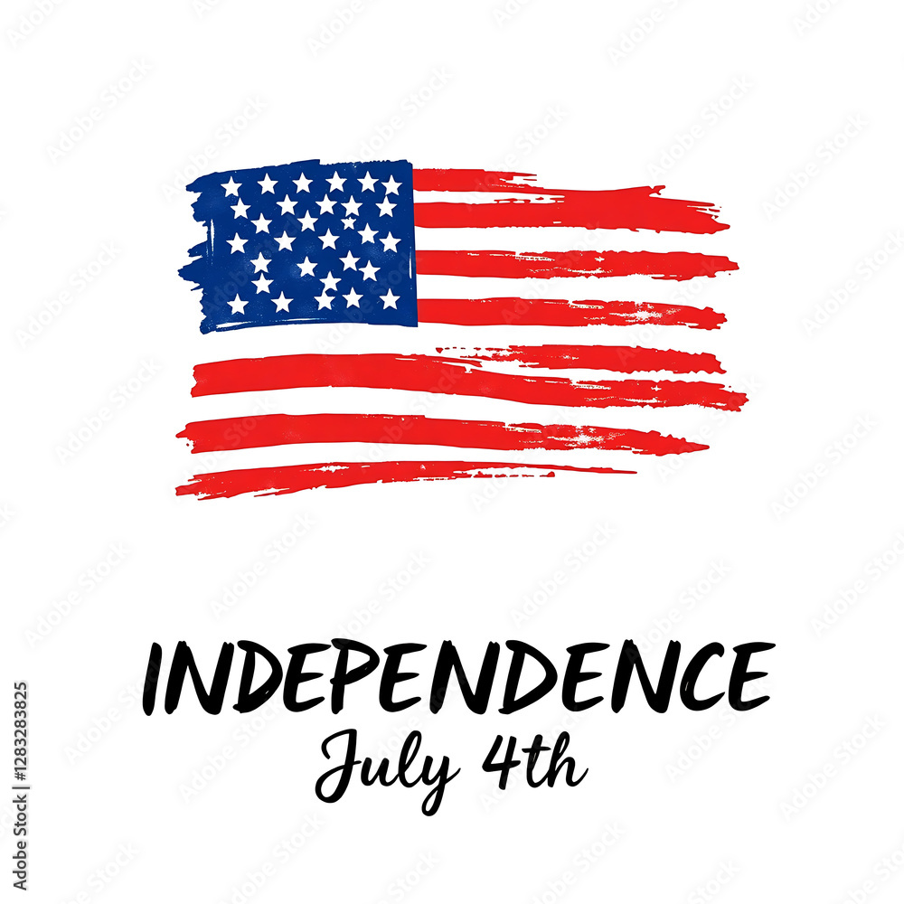 Brushstroke US Flag Design for Independence Day Brushstroke US Flag Design for Independence Day