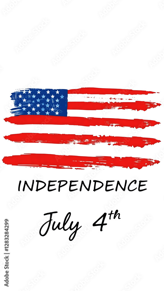 Brushstroke US Flag Design for Independence Day Brushstroke US Flag Design for Independence Day