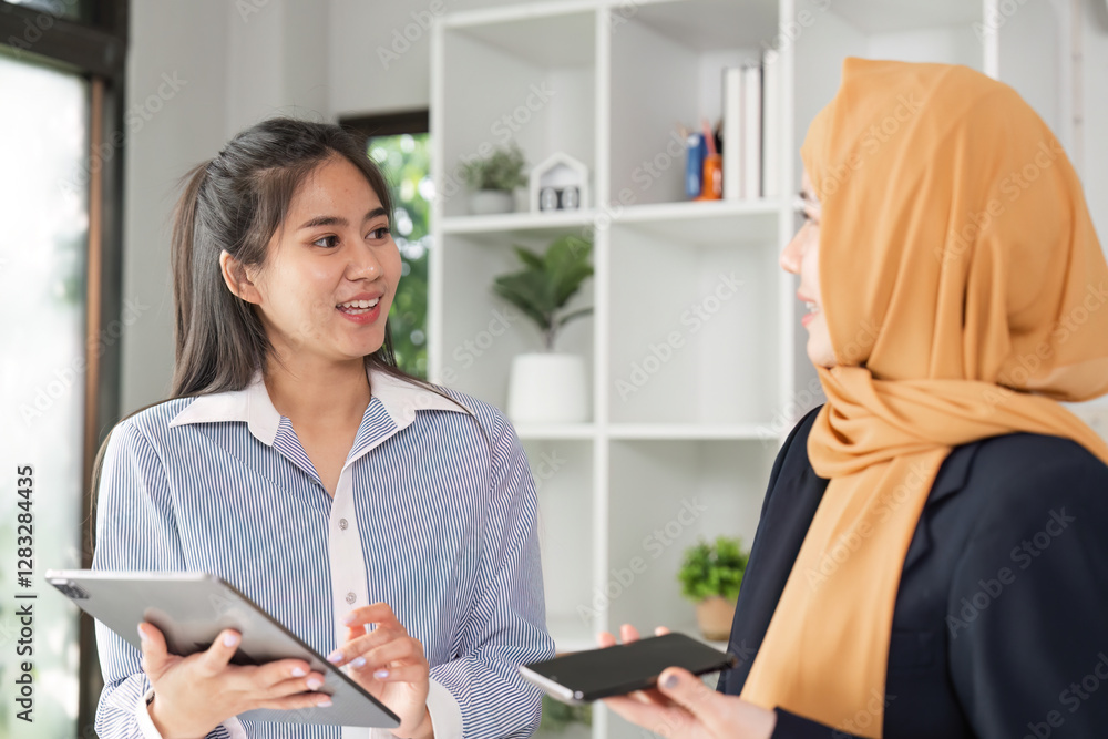 Diverse financial experts discussing strategies and insights in a modern office. Diverse financial experts discussing strategies and insights in a modern office.