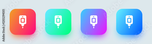 Medicine solid icon in square gradient colors. Infusion signs vector illustration.