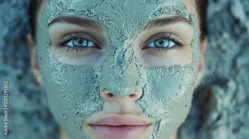 Facial skin concept. Macro Shot of a Face Mask Being Peeled Off Revealing Detailed Skin Texture