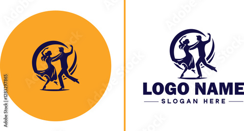 Salsa Dance Studio icon Latin dance academy Salsa school Tropical dance studio flat logo sign symbol editable vector
