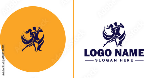 Salsa Dance Studio icon Latin dance academy Salsa school Tropical dance studio flat logo sign symbol editable vector