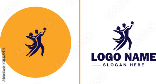 Salsa Dance Studio icon Latin dance academy Salsa school Tropical dance studio flat logo sign symbol editable vector