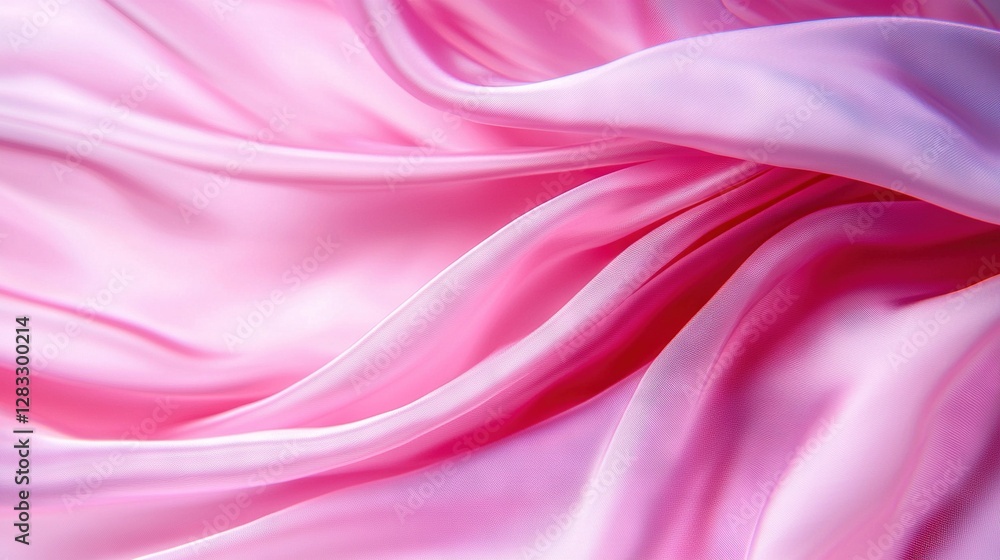 Fototapeta premium A close-up of a pink fabric with a smooth design at its center exudes softness