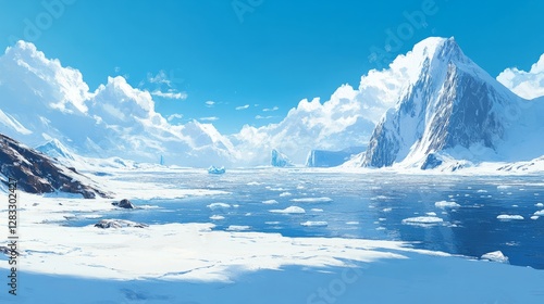 Wallpaper Mural Climate change impact in the Arctic: melting icebergs and cracks in polar ice Torontodigital.ca