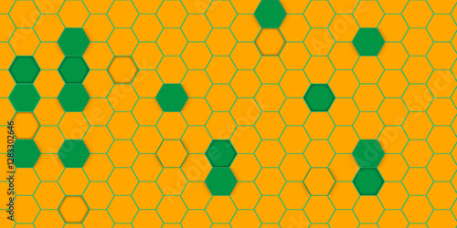 Hexagonal Tiled Background – Bright and Dynamic Pattern.  
Futuristic Hex Mesh – Colorful Abstract Geometry. Illustration. Vector. Hexagon. 