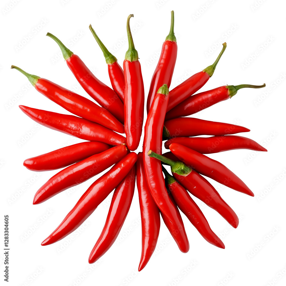 Fresh Realistic Red Chilies isolated on a white background
Fresh Realistic Red Chilies isolated on a white background