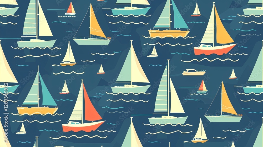 Flat Vector Illustration of Yacht Vehicle Flat Vector Illustration of Yacht Vehicle