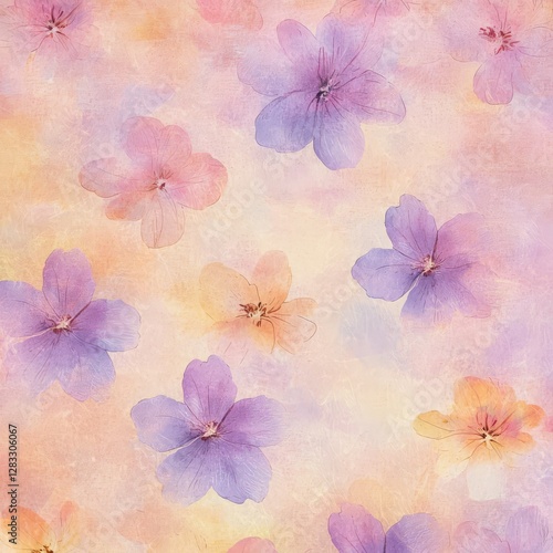 Wallpaper Mural A mesmerizing arrangement of delicate flowers blossoms in a soft, painterly display, evoking feelings of serenity and freshness Torontodigital.ca