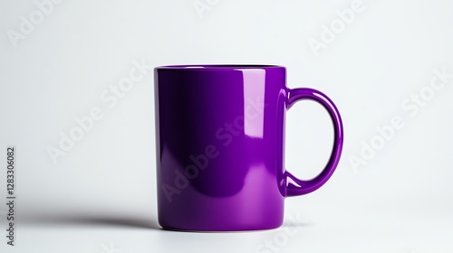 Vibrant purple mug on plain white background