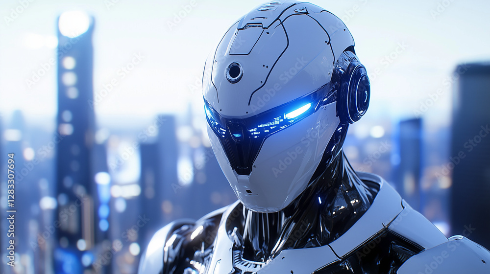 Fototapeta premium blue screen robot hand