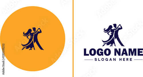 Salsa Dance Studio icon Latin dance academy Salsa school Tropical dance studio flat logo sign symbol editable vector