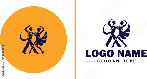 Salsa Dance Studio icon Latin dance academy Salsa school Tropical dance studio flat logo sign symbol editable vector