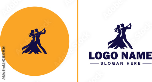 Salsa Dance Studio icon Latin dance academy Salsa school Tropical dance studio flat logo sign symbol editable vector