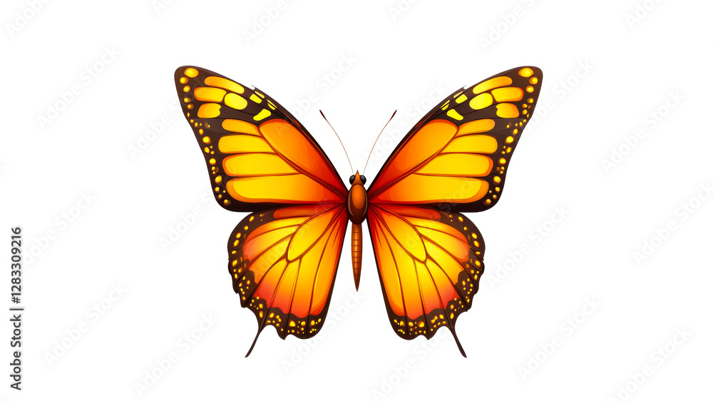 Brightly colored butterfly resting with open wings Brightly colored butterfly resting with open wings