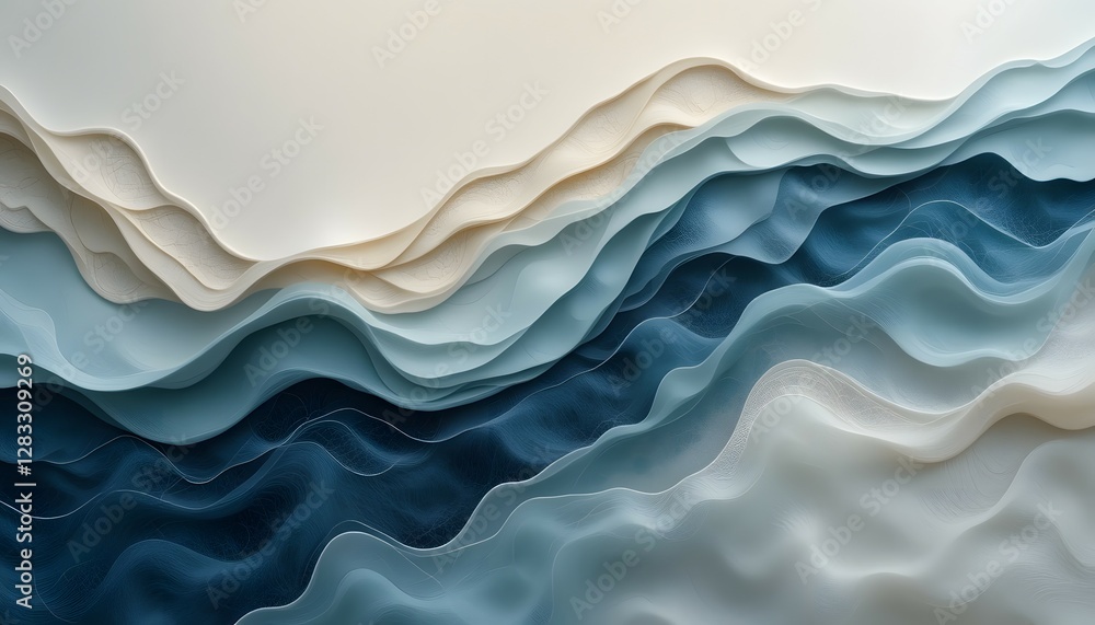 Abstract Layered Fabric with Flowing Natural Lines