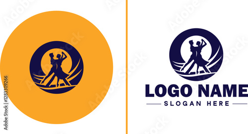 Salsa Dance Studio icon Latin dance academy Salsa school Tropical dance studio flat logo sign symbol editable vector