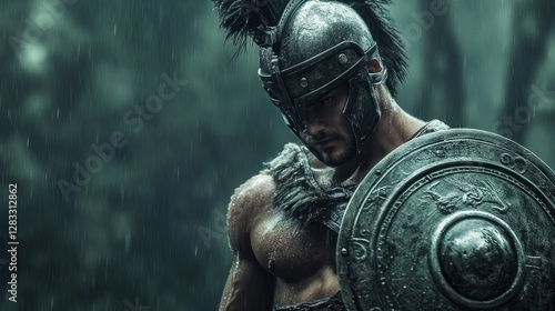 Rain-Soaked Gladiator: A Warrior's Solitude