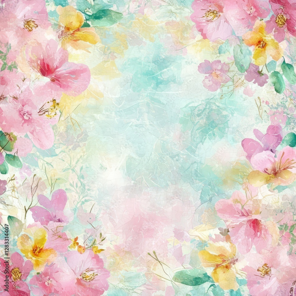 Fototapeta A vibrant and colorful composition showcasing a beautiful array of flowers with delicate petals and soft hues