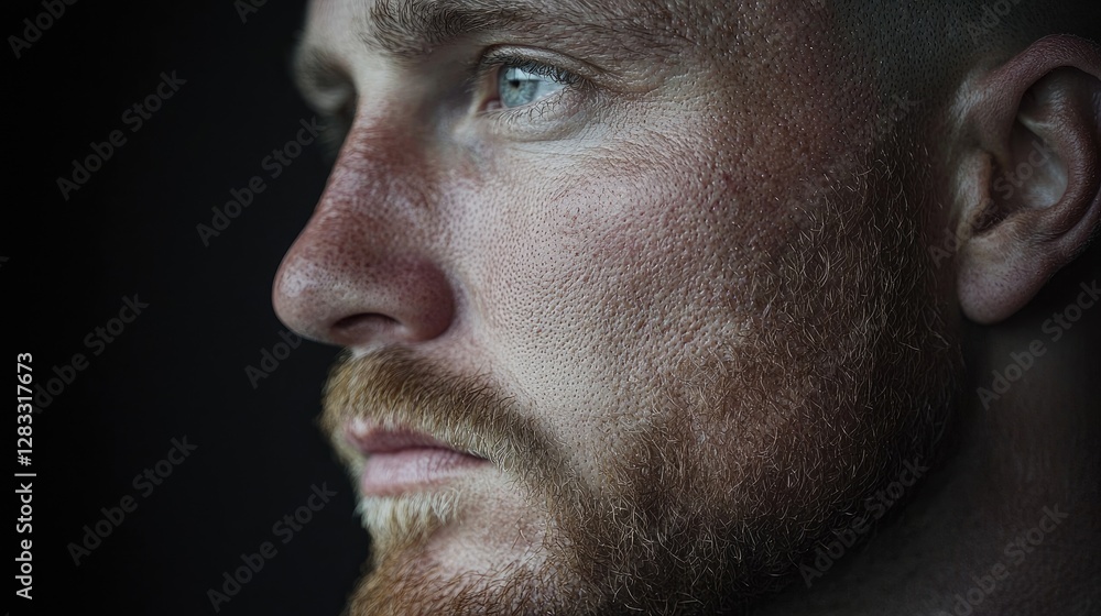 Obraz premium Close-up portrait of man profile view