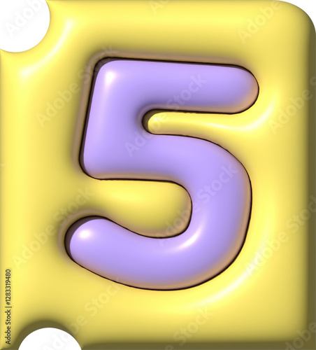 Wallpaper Mural 3D Ransom Letter Number 5 Torontodigital.ca