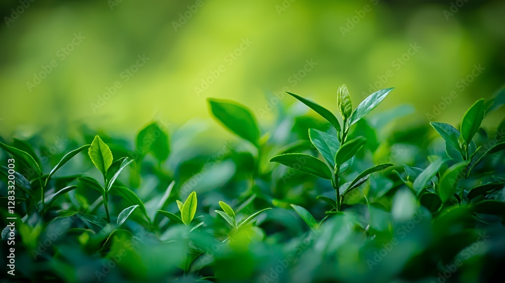 Closeup of Vibrant Green Leaves in Lush Natural Setting Closeup of Vibrant Green Leaves in Lush Natural Setting