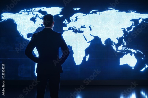 Wallpaper Mural Strategic planning session global map visualization business environment professional setting analytical viewpoint decision making Torontodigital.ca