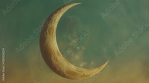 Crescent moon against a mesmerizing sky islamic background  HD 8K ramzan wallpaper Photographic Image