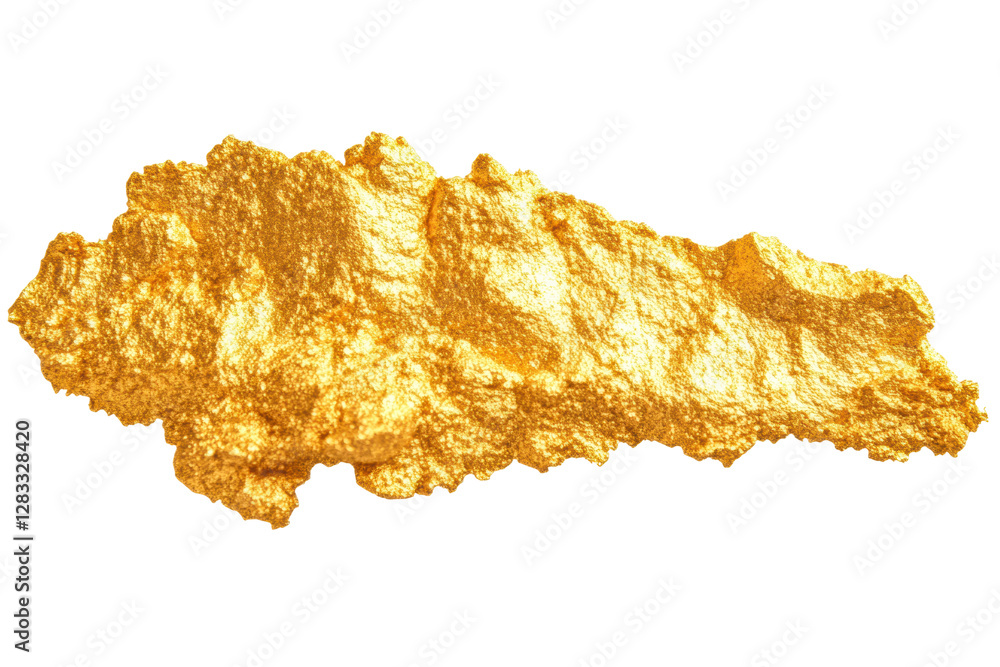 Fototapeta premium Gold ink splash on cutout, textured shine, cut out