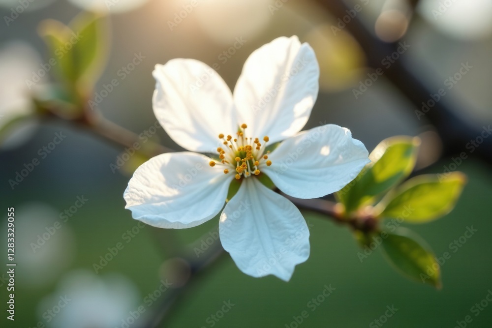 Soft petals unfurl from white cherry blossoms, flower, garden Soft petals unfurl from white cherry blossoms, flower, garden