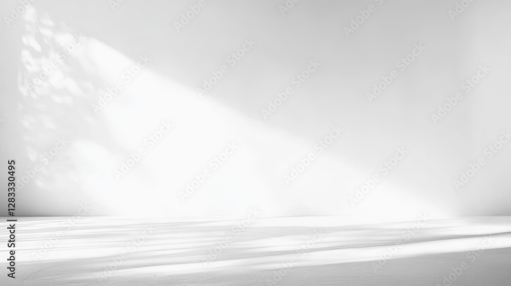 Fototapeta premium Minimalist Background with Soft Light and Shadow in a Bright White Space for Photography Use