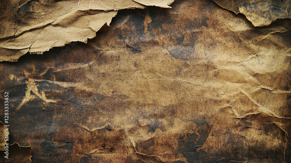 Fototapeta premium Old paper with deep brown stains and texture