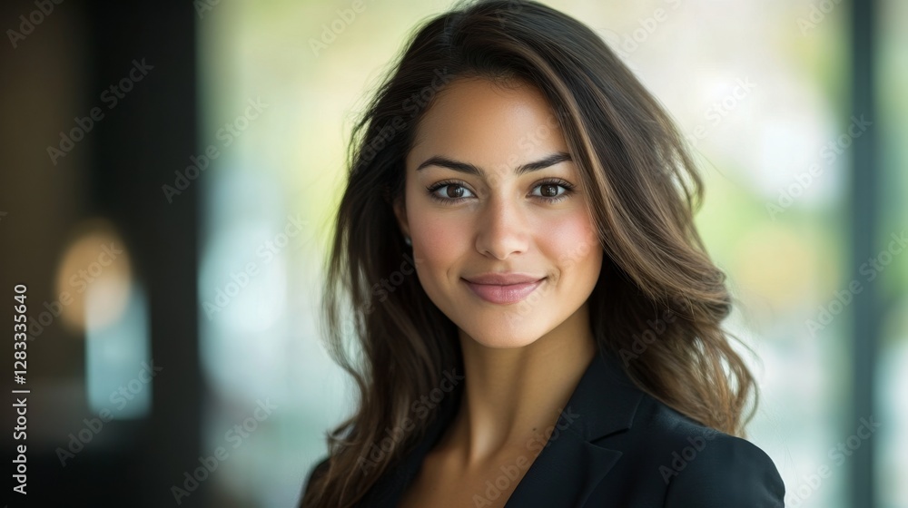 Radiant Young Woman Headshot with Soft Light Background Radiant Young Woman Headshot with Soft Light Background