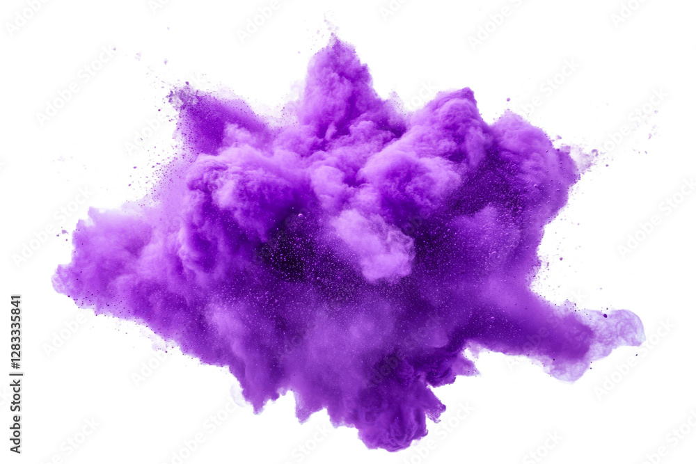 Naklejka premium Colorful purple powder burst in mid air display