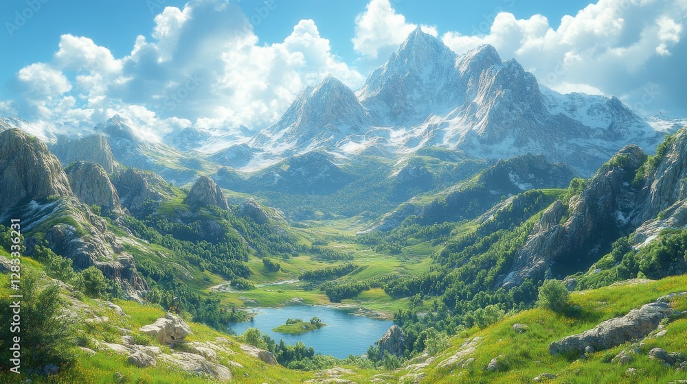 Fototapeta premium Scenic View of Picos de Europa Mountain Range in Spain's Landscape