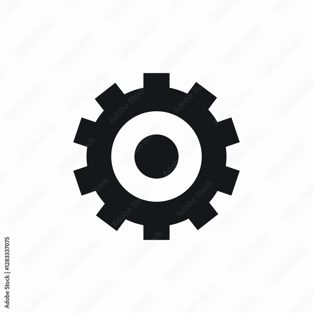 Single gear mechanism icon vector sign Single gear mechanism icon vector sign