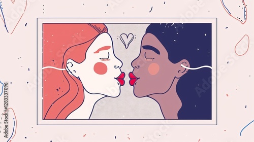Adorable Flat Vector Illustration for World Kiss Day