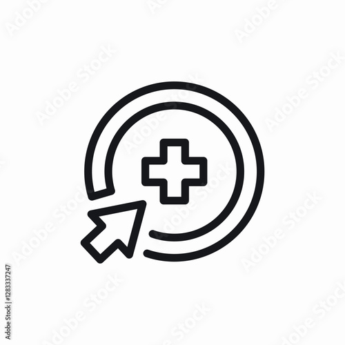 Medical cross health icon vector sign
