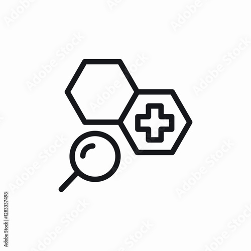 Medical search health icon vector sign