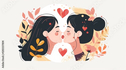 Celebration of World Kiss Day Isolated Flat Vector Illustration