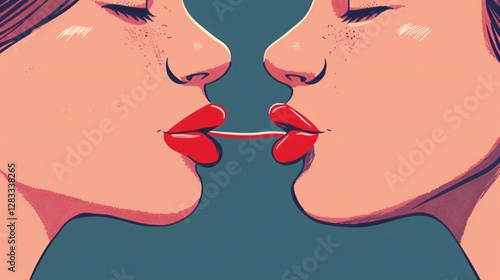 World Kiss Day Representation Vector Illustration