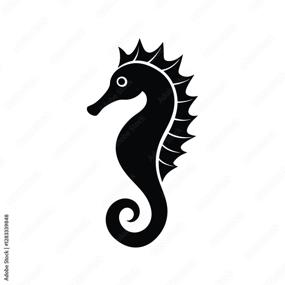 Fototapeta premium A vector illustration of a sea horse.