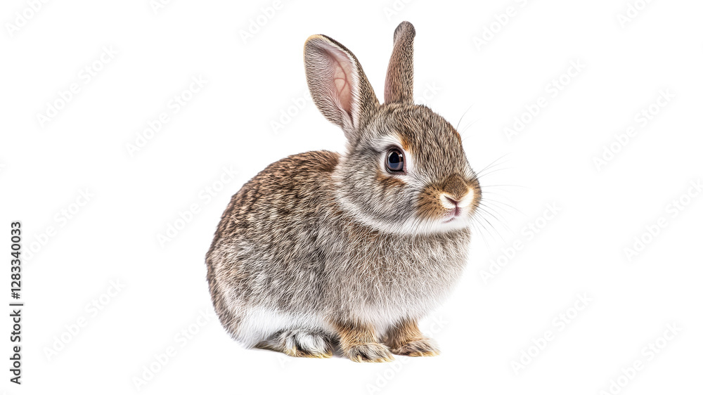 Cute rabbit sitting quietly and looking around Cute rabbit sitting quietly and looking around